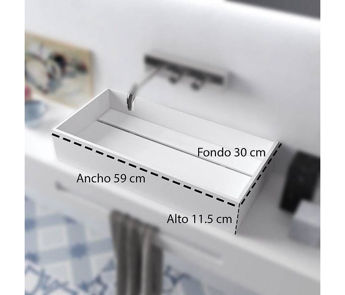 Lavabo sobre encimera Bruntec Seattle Croquis 1