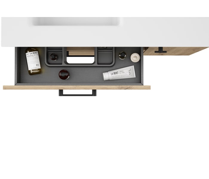 Conjunto de mueble de baño con banquillo con lavabo Flat Viso Verso Detalle 7