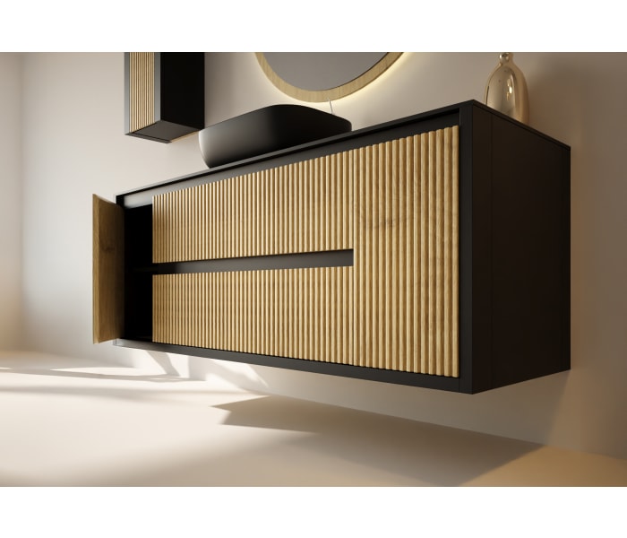 Mueble de baño con encimera de madera maciza Bruntec Alpes 13 Detalle 4