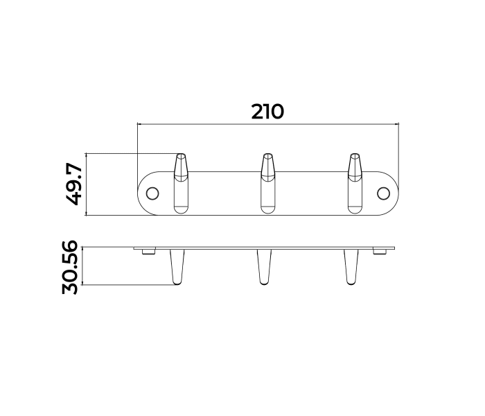 Percha de baño triple Medimex Aura Croquis 8
