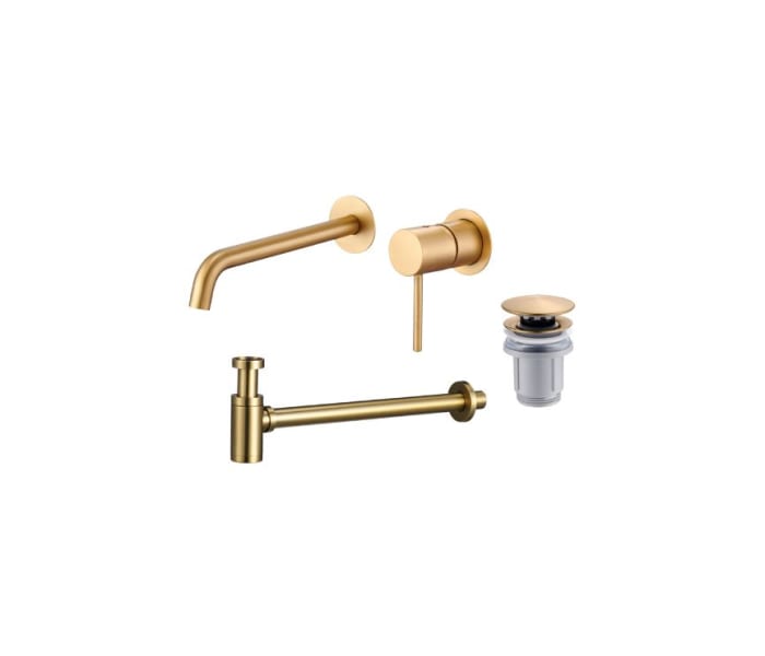 Pack grifo de lavabo empotrado Monza + Válvula click-clack + Sifón visto redondo de Imex Principal 2