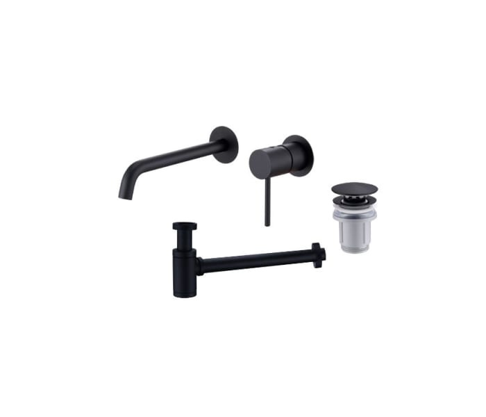 Pack grifo de lavabo empotrado Monza + Válvula click-clack + Sifón visto redondo de Imex Principal 1