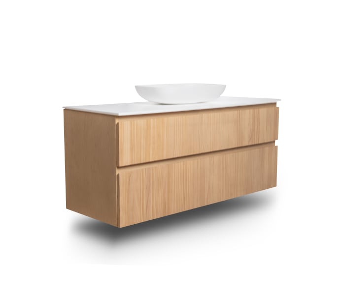 Mueble de baño madera maciza con encimera de solid surface Bruntec Alpes 1 Detalle 2