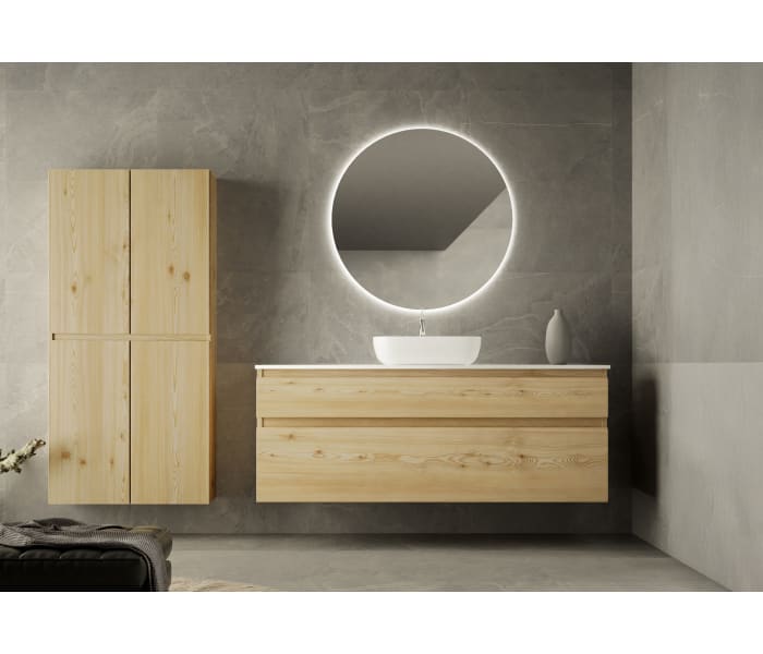 Mueble de baño madera maciza con encimera de solid surface Bruntec Alpes 1 Principal 1