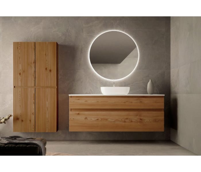 Mueble de baño madera maciza con encimera de solid surface Bruntec Alpes 1 Principal 0