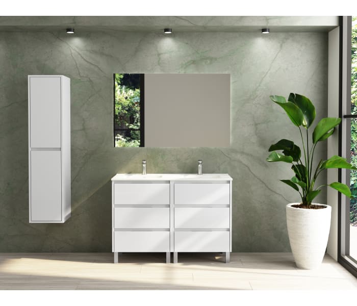 Mueble de baño suspendido Bolton de 60 cm de ancho color Cambrian con lavabo  integrado