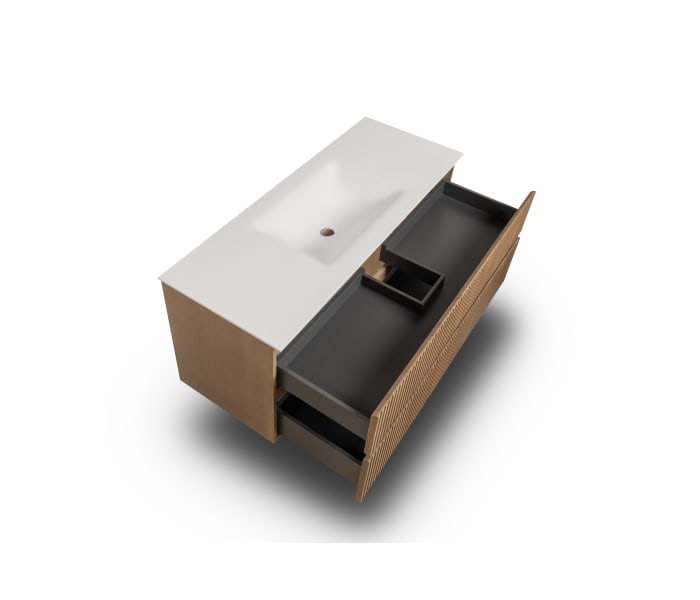 Conjunto de mueble de baño de madera maciza palilleria Bruntec Alpes 2 Detalle 4