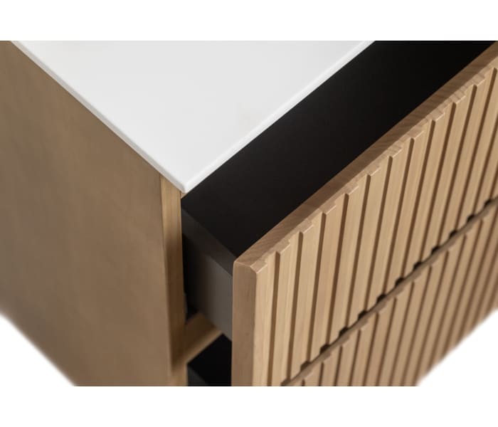 Conjunto de mueble de baño de madera maciza palilleria Bruntec Alpes 2 Detalle 5