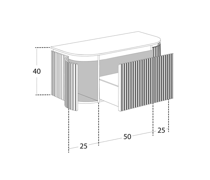 Mueble de baño 100 cm madera maciza de fresno con encimera Solid Surface Bruntec Neo Curve Croquis 3