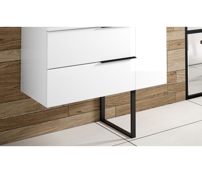 Mueble de baño Coban 2 cajones y 1 puerta con tapa de Solid Surface Bruntec