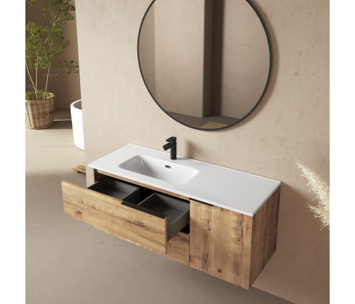 Mueble de baño con encimera de madera Bruntec Coban