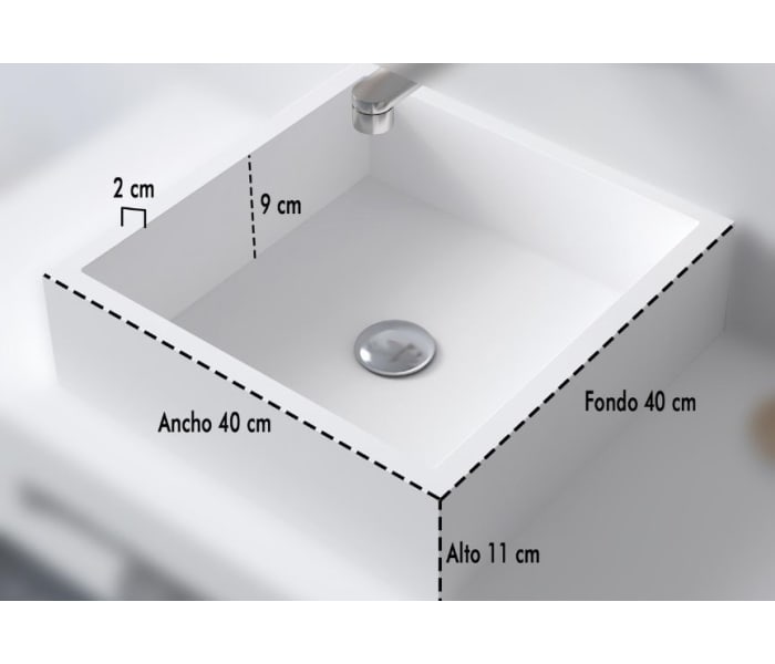 Lavabo sobre encimera Bruntec Padova Croquis 1