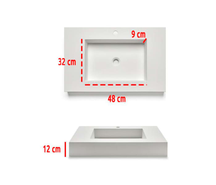 Lavabo sobre encimera Bruntec Padova Croquis 1