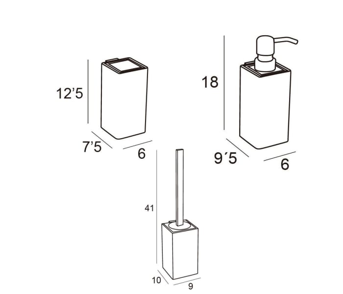 Conjunto de accesorios de baño Manillons Torrent Natura 1900 Croquis 4