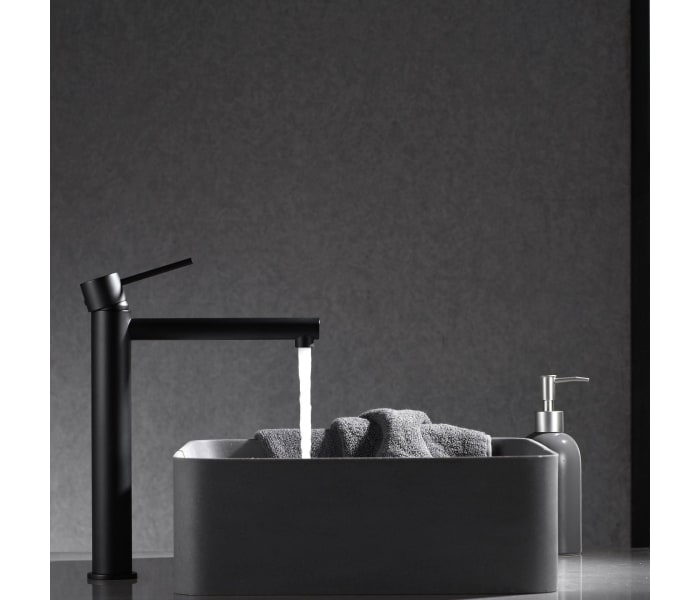 Grifo de lavabo Milos stick negro