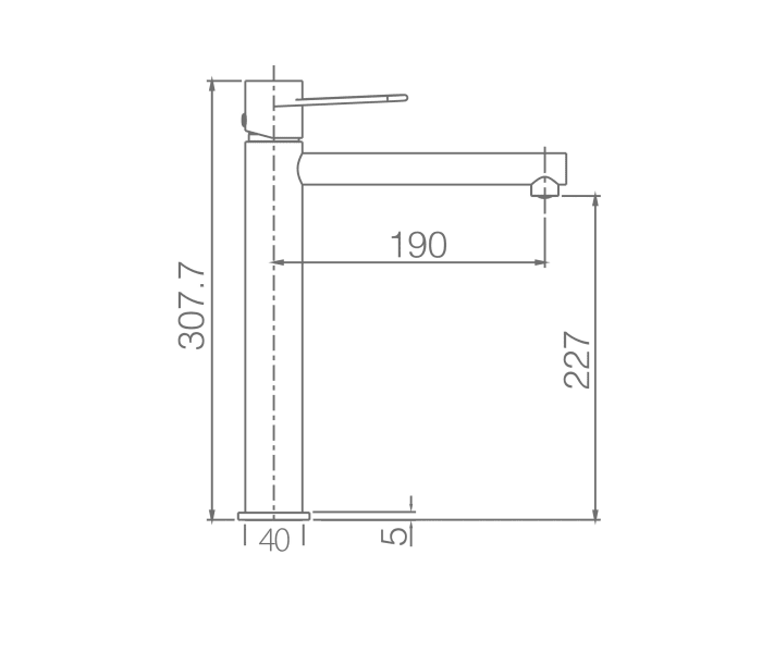 Grifo de lavabo Imex Milos Stick Croquis 9