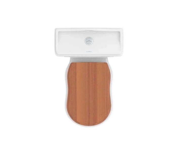 Inodoro compacto Fossil Natura Atenas con tapa de madera Detalle 5