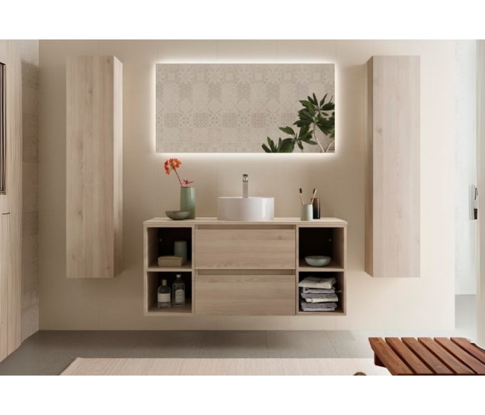 Conjunto mueble de baño con lavabo sobre encimera Salgar Bequia Principal 4