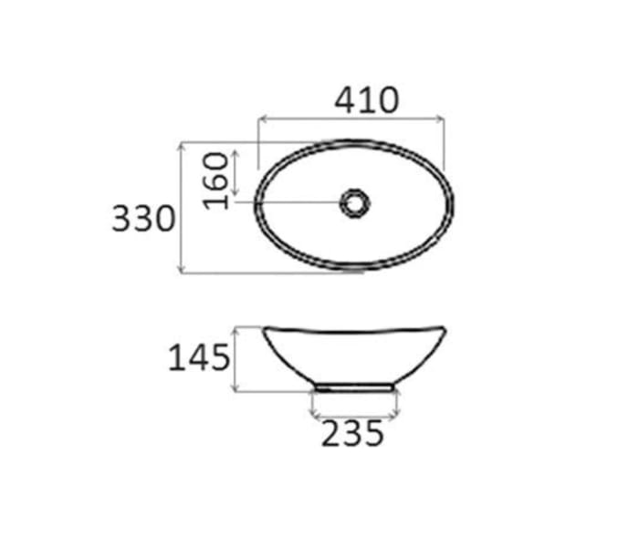 Lavabo sobre encimera Bruntec Level Croquis 1