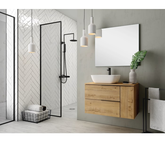 Conjunto mueble de baño Bruntec Boston 2 cajones