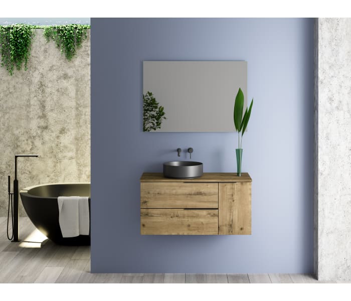 Mueble de baño con encimera de madera Bruntec Coban