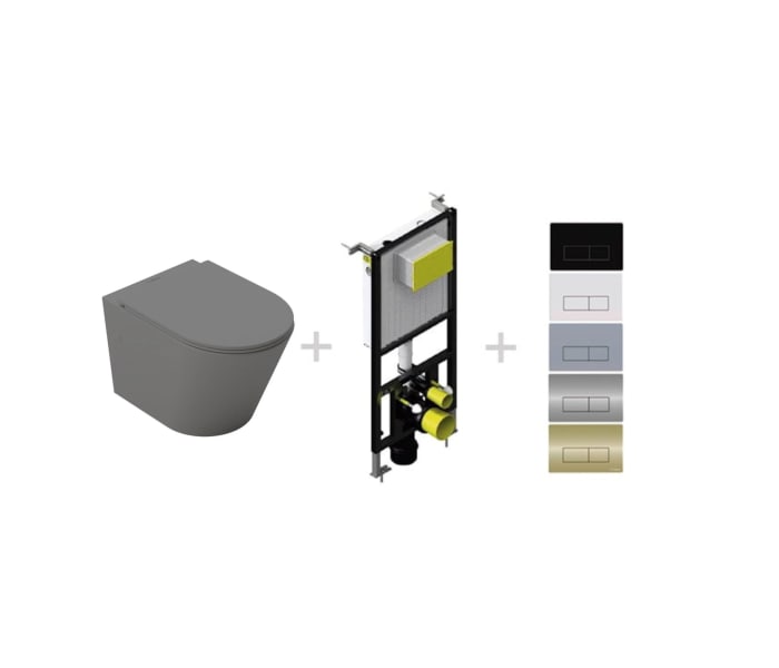 Pack inodoro + cisterna empotrada + pulsador Fossil Natura Venecia Principal 1