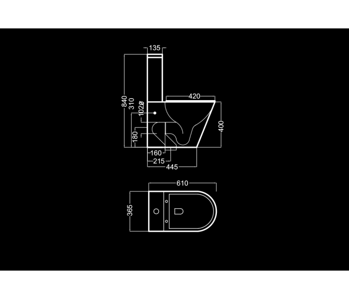 Inodoro completo serie VERDE salida dual RIMLESS. Color negro mate.