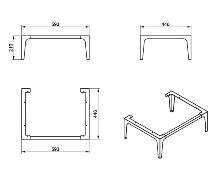 Conjunto mueble de baño con banquillo VisoBath Verso Croquis 13