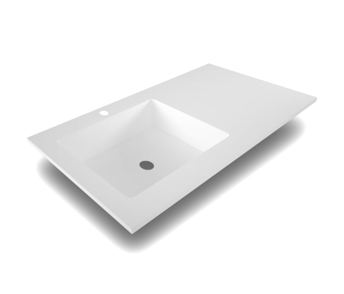 Lavabo Encimera Thin Seno Desplazado para Mueble de Baño