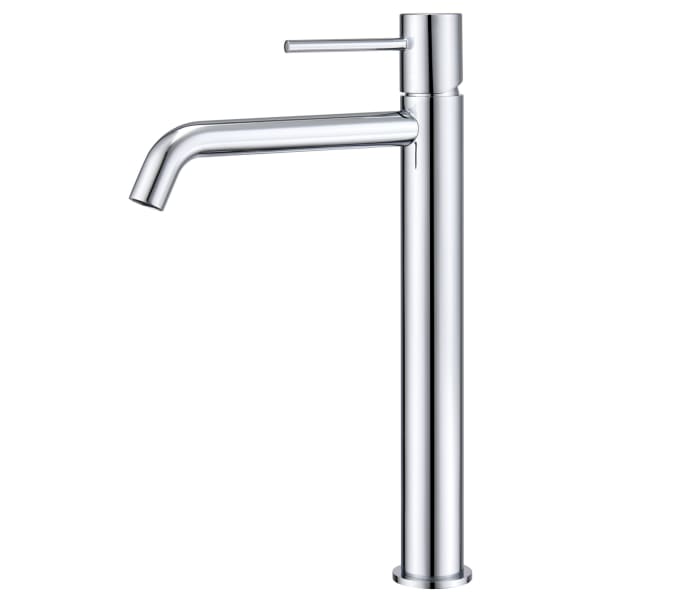 Grifo monomando con caño alto para lavabo hecho de acero inoxidable con  acabado satinado Delos Imex