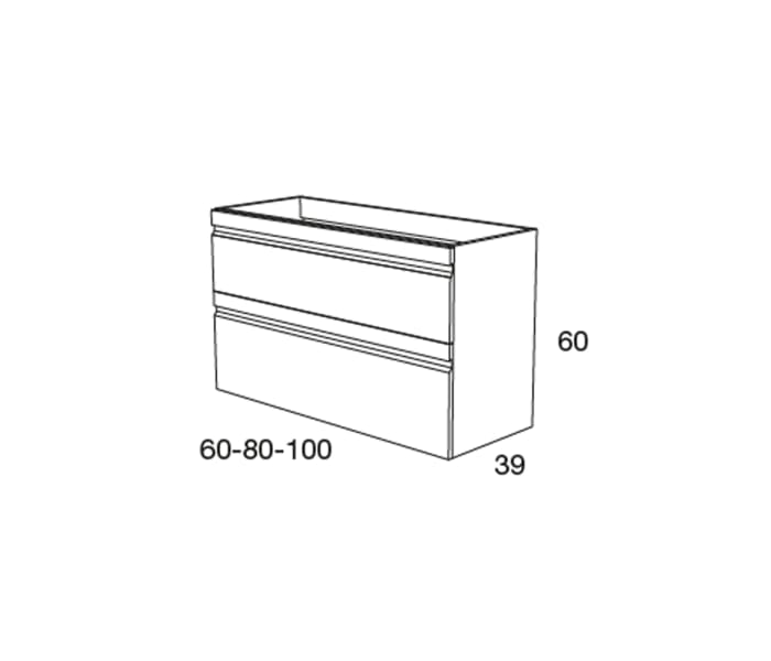 Mueble de baño fondo reducido 39 cm Avila dos Natalia Croquis 6