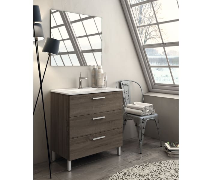 Conjunto mueble de baño Bruntec Manchester 1 cajón + 1 cajón interior