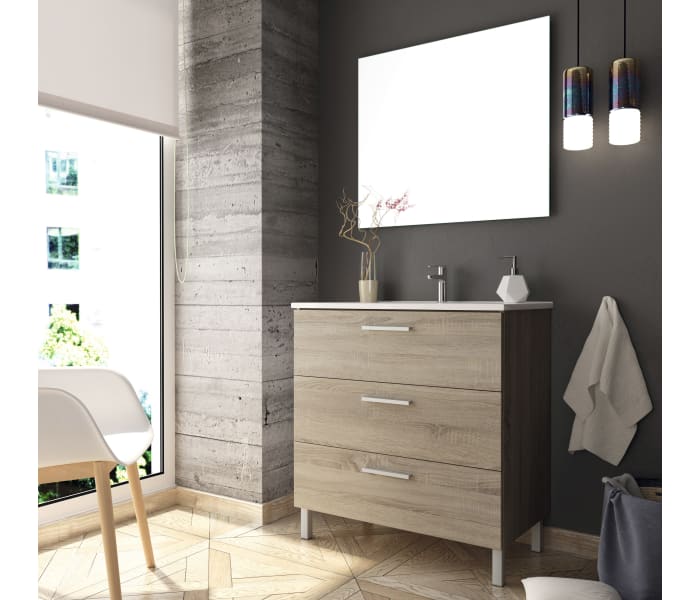 Conjunto mueble de baño Boston 3 cajones Bruntec