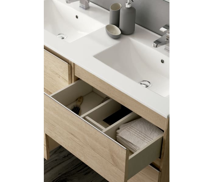 Conjunto mueble de baño de Bruntec Roma con patas 3 cajones