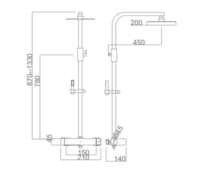 Conjunto de ducha Imex Nassau Croquis 6