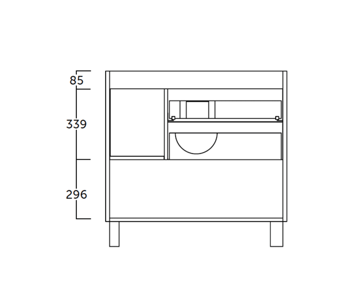 Cervino Mueble de Baño al Suelo con Lavabo Cerámico | 3 cajones y 1 Puerta  con Cierre Amortiguado