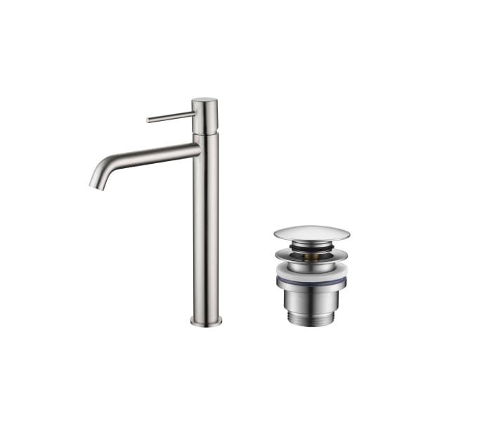 Pack Grifo de lavabo caño alto Imex Monza + Válvula click-clack Principal 5