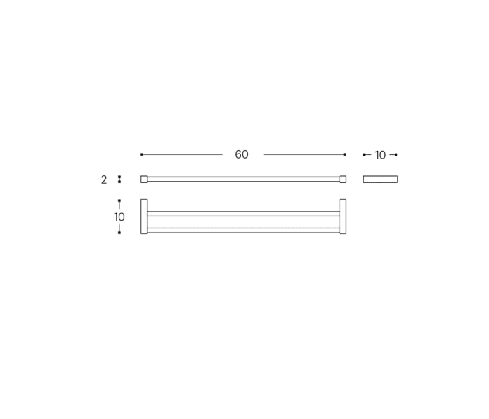 Toallero de baño Cosmic Metric Croquis 3