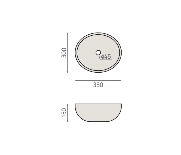 Lavabo sobre encimera BHD Doreng Croquis 3