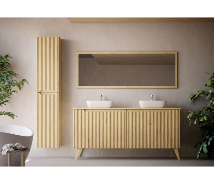 Mueble de baño con encimera de madera maciza con patas Bruntec Alpes 15 Principal 0