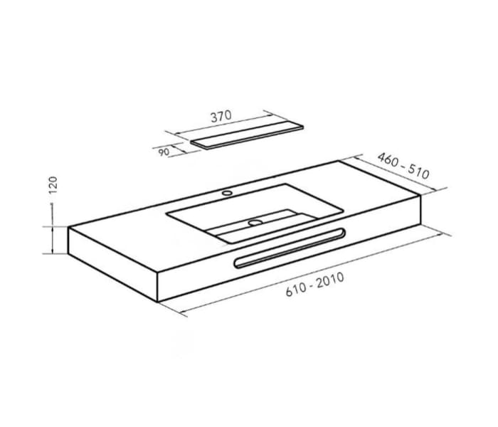 Lavabo encimera Bruntec Illice Croquis 3