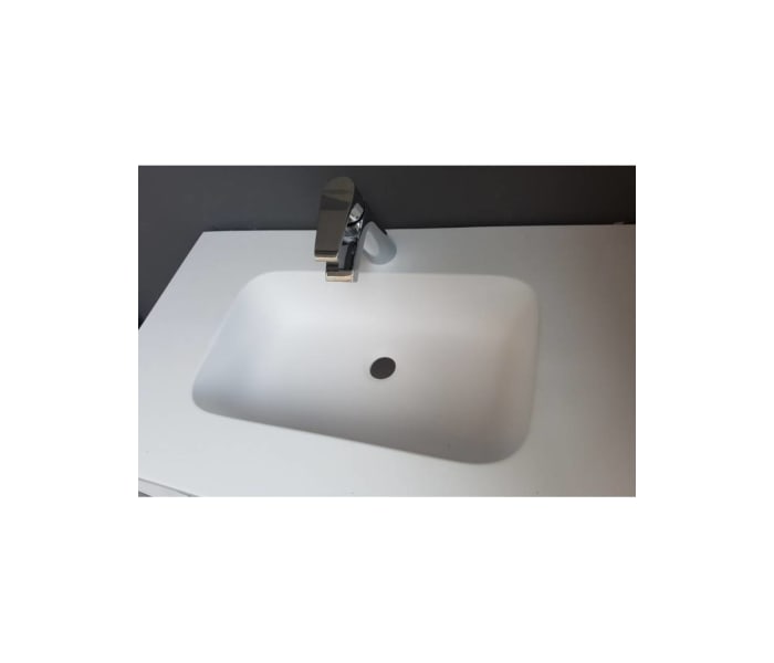 Encimera Solid con lavabo desplazado izquierda Inca , faldon y soportes