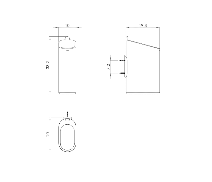Papelera de baño Cosmic Flat Croquis 11