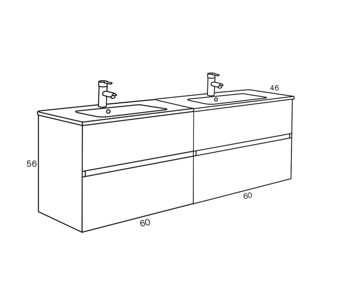 Conjunto mueble de baño Sanchis Deco Lux Croquis 12
