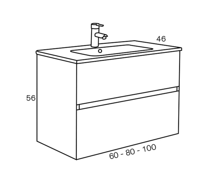 Conjunto mueble de baño Sanchis Deco Lux Croquis 11