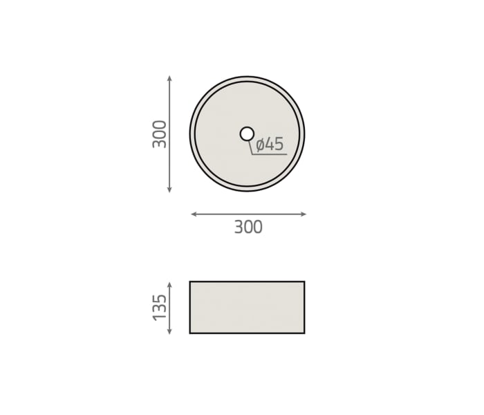 Lavabo sobre encimera BHD Montana Croquis 3