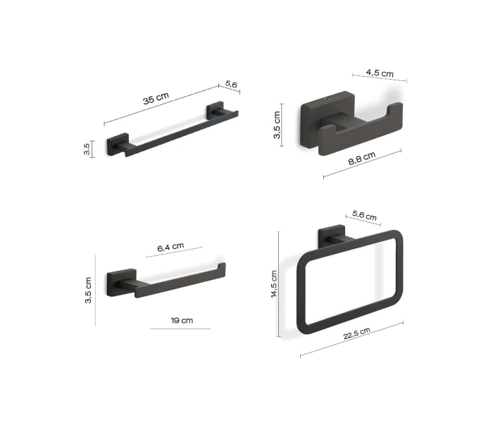 Conjunto de accesorios de baño Gedy Atena Croquis 7
