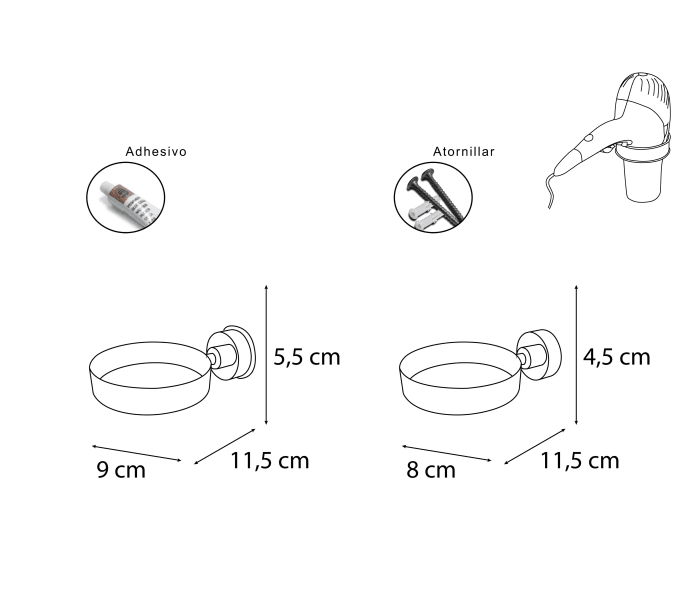Soporte de secador Bruntec 501 Croquis 1