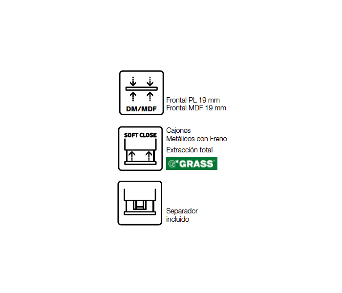 Conjunto mueble de baño con lavabo sobre encimera Sanchis Etna opción 12