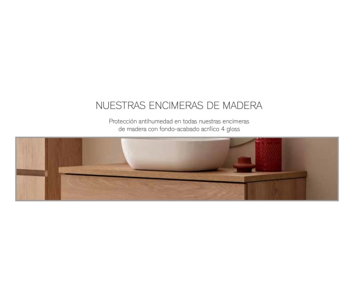 Conjunto mueble de baño con lavabo sobre encimera Sanchís Etna opción 8